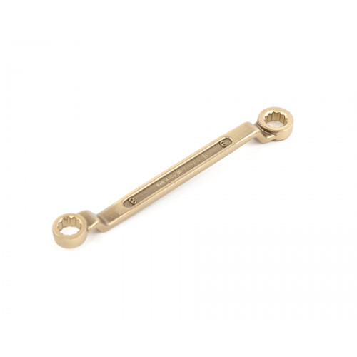 Ключ гаечный накидной двусторонний коленчатый 8х9 искробезопасный сплав AlCu 151-0809, HORTZ