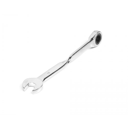 Ключ комбинированный трещоточный удлиненный 11х11 с изогнутой рукояткой хромированный HOR