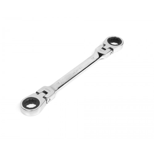 Ключ накидной двусторонний 16х17 трещоточный шарнирный хромированныйHOR