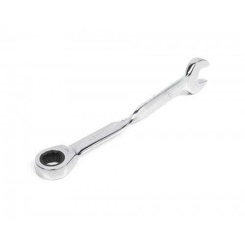 Ключ комбинированный трещоточный удлиненный 13х13 с изогнутой рукояткой хромированный HOR