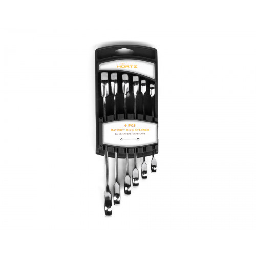 Набор ключей накидн.трещот. 6шт. (8-19) хромированныйHOR