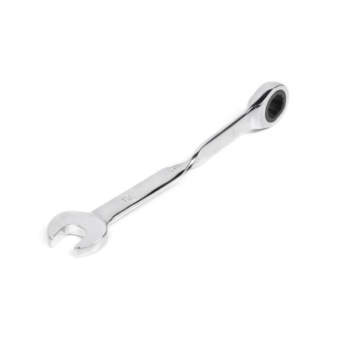 Ключ комбинированный трещоточный удлиненный 13х13 с изогнутой рукояткой хромированный HOR
