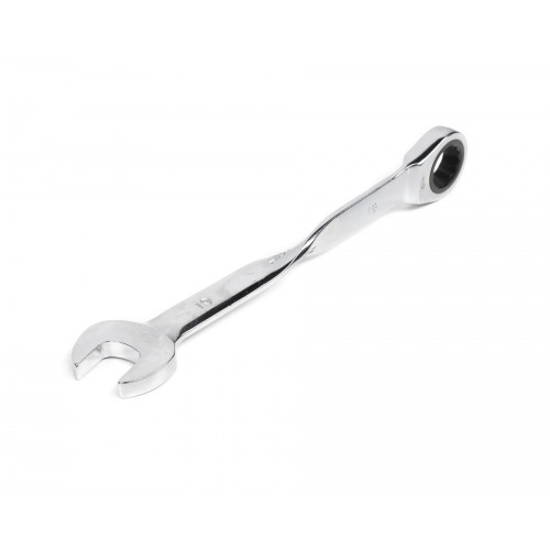 Ключ комбинированный трещоточный удлиненный 19х19 с изогнутой рукояткой хромированный HOR