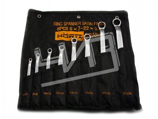 Набор ключей накидн.двуст. 7шт. (8-22) сат.фин.HORTZ