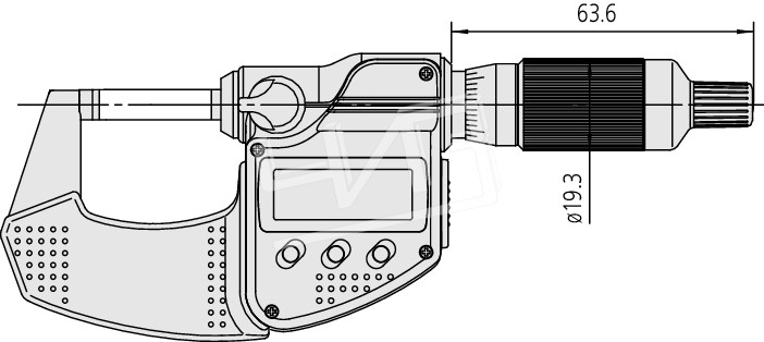 Микрометр МКЦ-  50 0,001 электронный 3-кн. с трещоточным барабаном 293-245-30 Mitutoyo