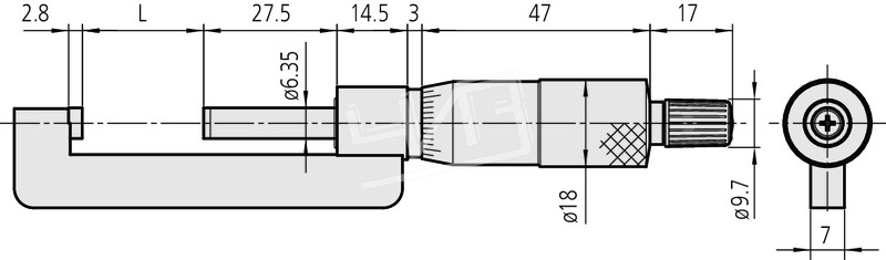 Микрометр д/измер. ступиц- 75 0,01 147-303 Mitutoyo