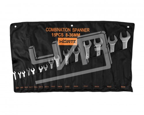 Набор ключей гаечных комбинированных 15 шт. (8-36) хромированных HORTZ