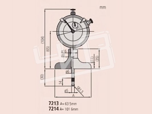Глубиномер индикаторный ГИ-210 0,01 (основание 101,6мм) (измер. головка 2952 SB) 7214 Mitutoyo