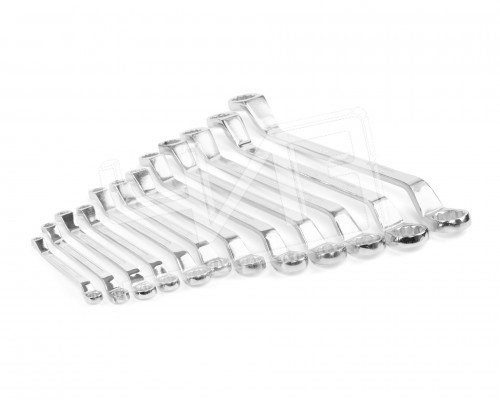 Набор ключей накидных двусторонних 12 шт. (8-32) хромированных HORTZ