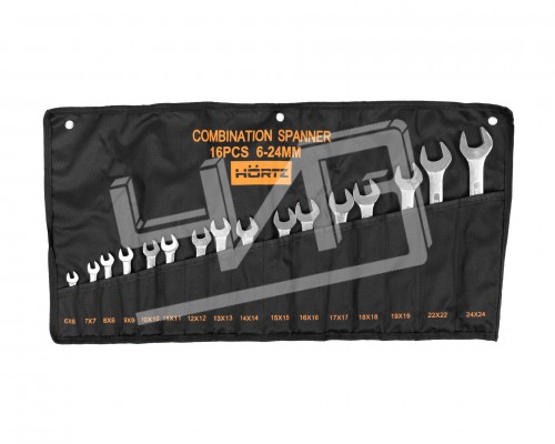 Набор ключей гаечных комбинированных 16 шт. (6-24) хромированных HORTZ