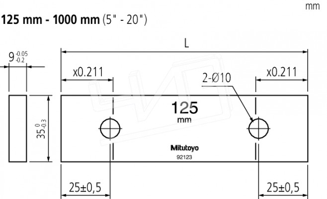 Мера длины плоскопарал.20 mm 611672-021 Mitutoyo
