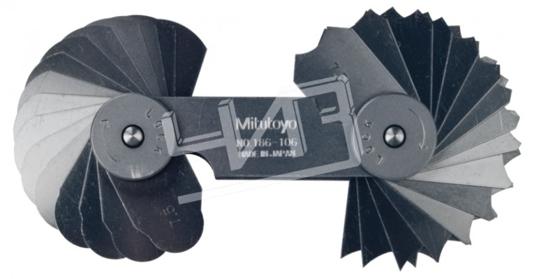 Набор шаблонов радиусных (R  7,5-15мм) 16 пар 186-106 Mitutoyo