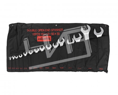 Набор ключей гаеч.двуст. 15шт. (10-55) хромированный HORTZ