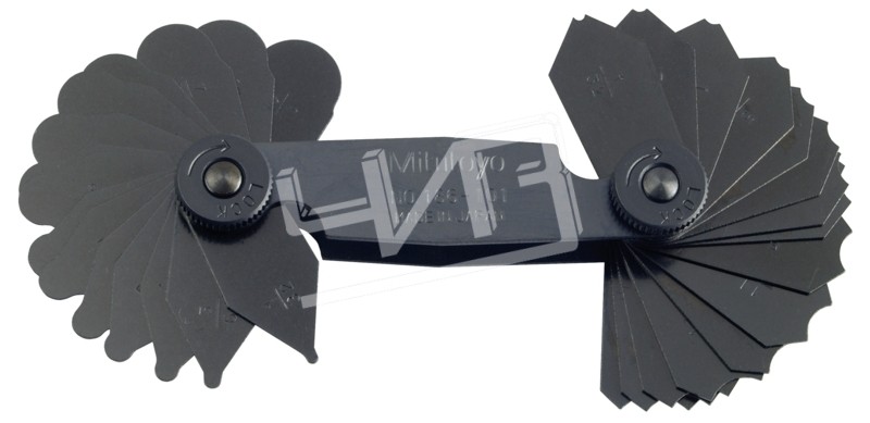 Набор шаблонов радиусных (R  1/32-1/4") 15 пар 186-101 Mitutoyo