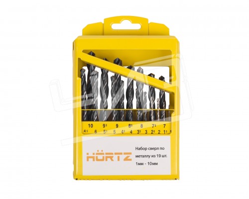 Набор сверл   1-10 19 шт. Р6М5 HORTZ