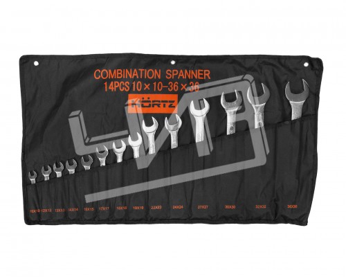 Набор ключей комбиниров.14шт. (10-36)хромированный HORTZ