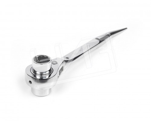 Ключ торцевой трещоточный укороченный 21х23 хром HORTZ