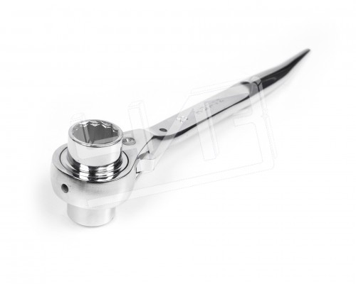 Ключ торцевой трещоточный укороченный 21х23 хром HORTZ