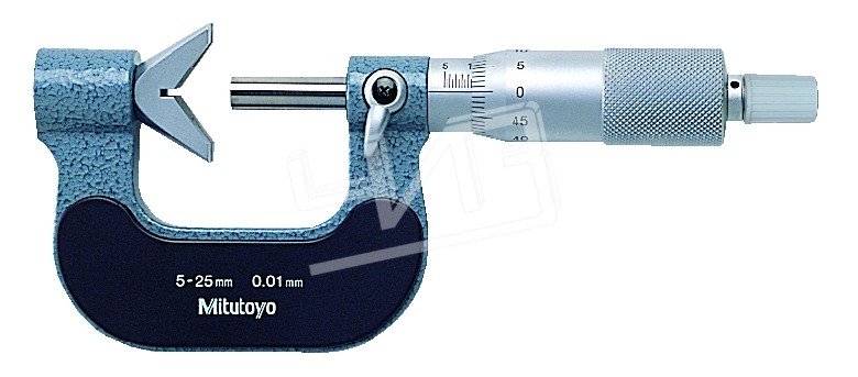 Микрометр с призм. пяткой- 25 0,01 (2,3–25) (измерит.поверхности без канавок) 114-204 Mitutoyo