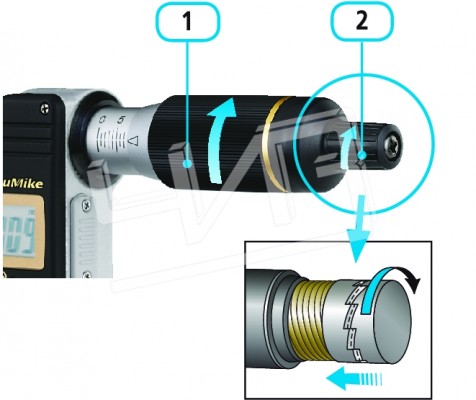 Микрометр МКЦ- 100 0,001 электронный 3-кн. с фрикционным барабаном, шаг 2мм MDE-100PJ 293-148 Mitutoyo