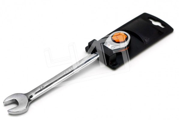 Ключ комбинированный трещоточный 19х19 хромированный HORTZ