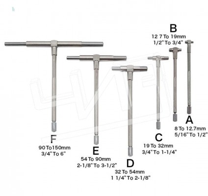 Набор нутромеров телескоп.  8-150 (6шт)