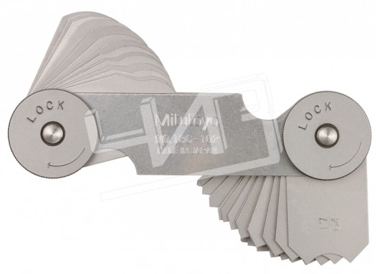 Набор шаблонов радиусных (R 17/64-1/2") 16 пар 186-102 Mitutoyo