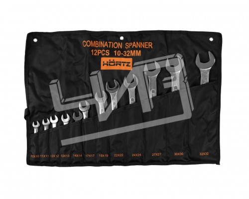 Набор ключей гаечных комбинированных 12 шт. (10-32) хромированных HORTZ